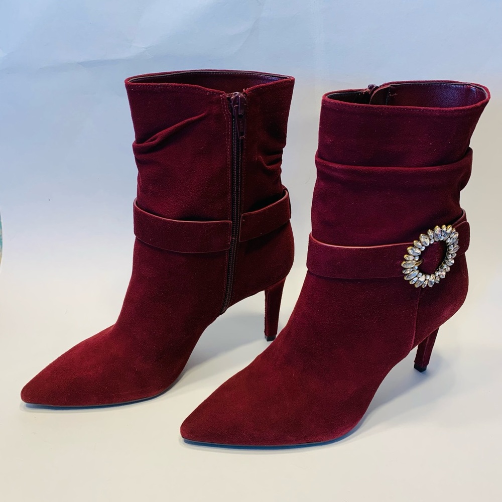 Michael Kors Viola Flex women’s ox blood red suede ankle bootie. Size 8.5. - Picture 2 of 9